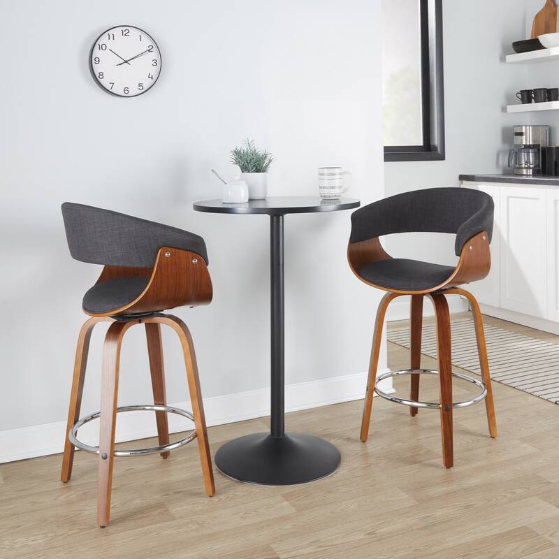 Carson Carrington Sauda 26" Fixed-Height Counter Stool with Bent Wood Legs (Set of 2)