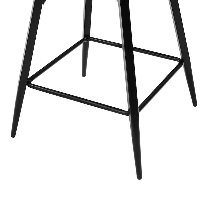 Upholstered Faux Leather Bar Stools with Back and Metal Legs Set of 2/3/4, 26" H Seat Height, 360° Swivel Bar Stools Brown