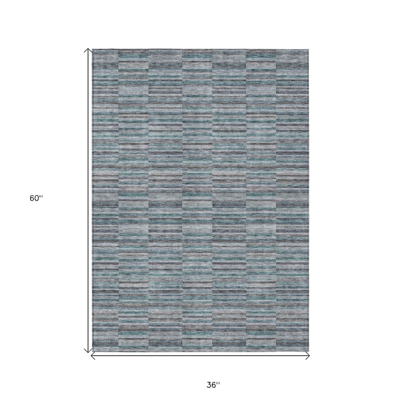 HomeRoots Striped Transitional Rectangle Outdoor Rug