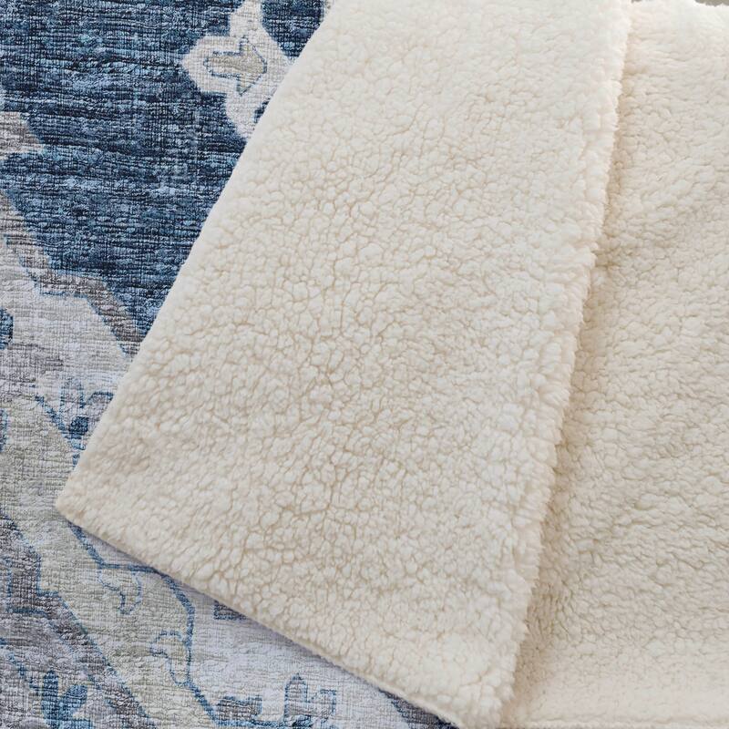 Premium Machine Washable ASB91 Boho Traditional Sherpa Throw Blanket