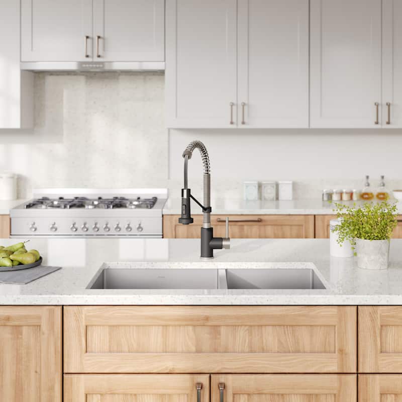Kraus Standart PRO 33" Undermount Double Basin Stainless Steel Kitchen