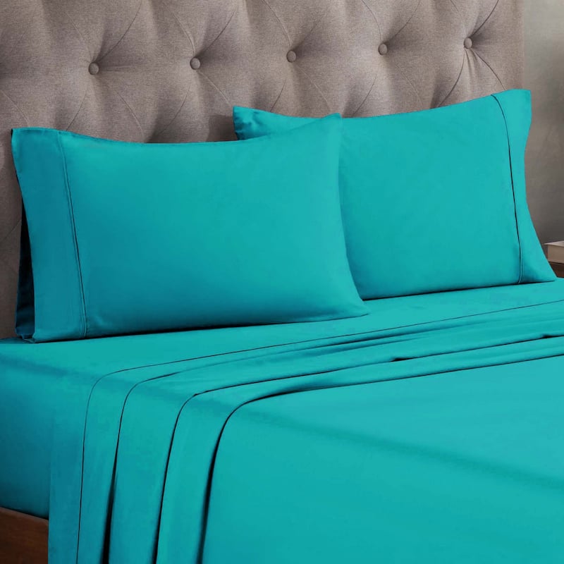 Superior Egyptian Cotton 300 Thread Count Solid Deep Pocket Sheet Set - King - Ocean Blue