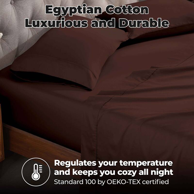 Superior Egyptian Cotton 300 Thread Count Solid Bed Sheet Set