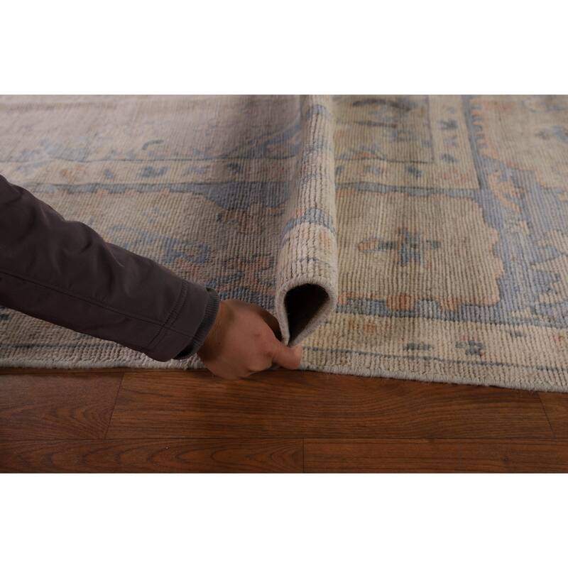 Vegetable Dye Oushak Turkish Rug Handmade Wool Carpet - 8'4" x 11'11"