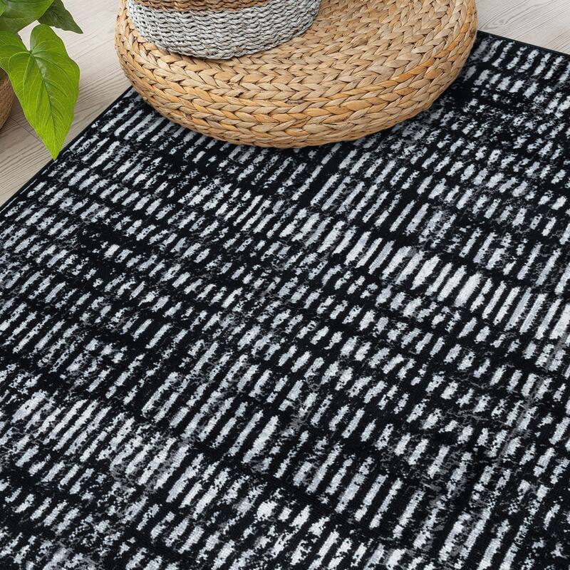 World Rug Gallery Bohemian Minimalist Stripe Desing Area Rug