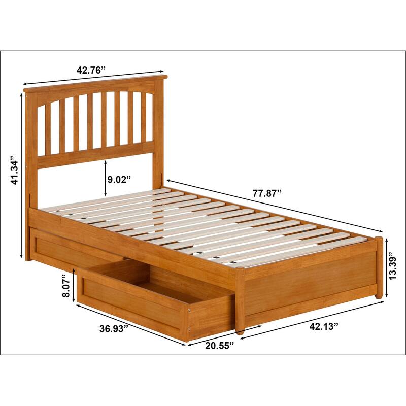 Everett Platform Bed with Panel Footboard and Storage Drawers
