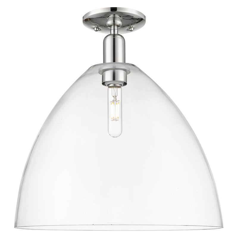 Innovations Lighting 716-1C-19-16 Bristol Semi-Flush Bristol 16" Wide - Polished Nickel / Clear