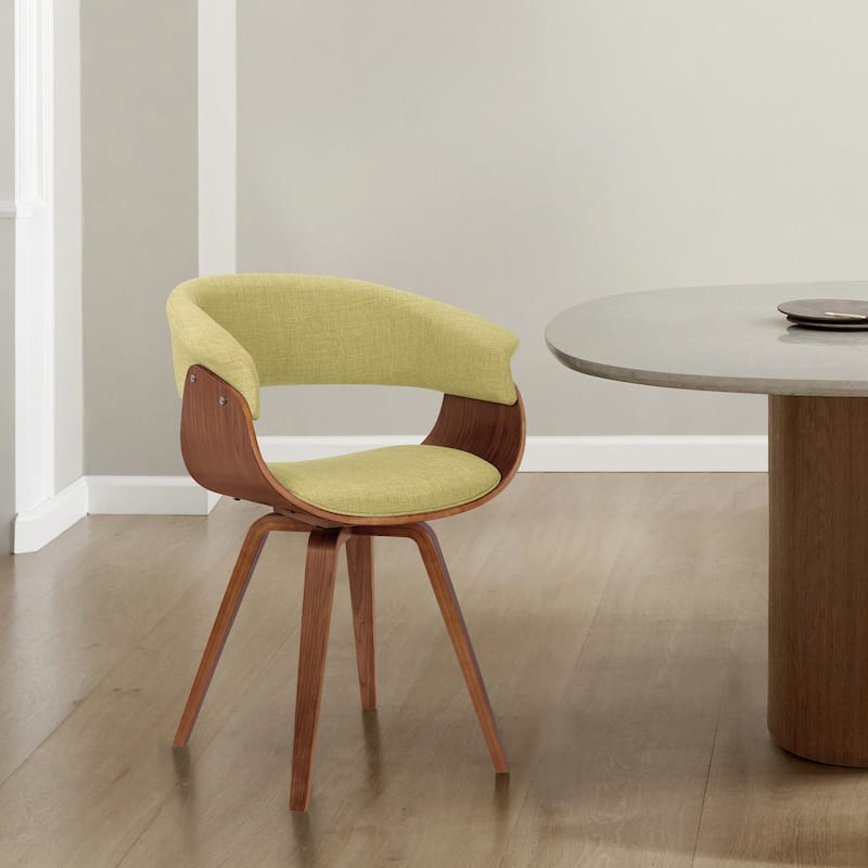 Carson Carrington Vamdrup Mid-Century Dining Chair with Bentwood Legs - Green and Walnut