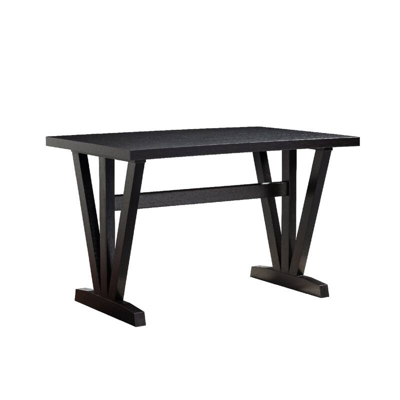 Rectangular Wood Dining Table 47 Inch - Dark Brown Finish with Trestle Base for Kitchen or Dining - 31.5