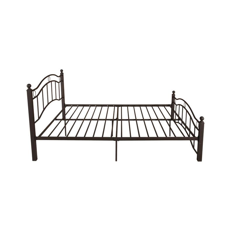 King Size Metal Bronze Bed Frame with Headboard and Footboard On Sale