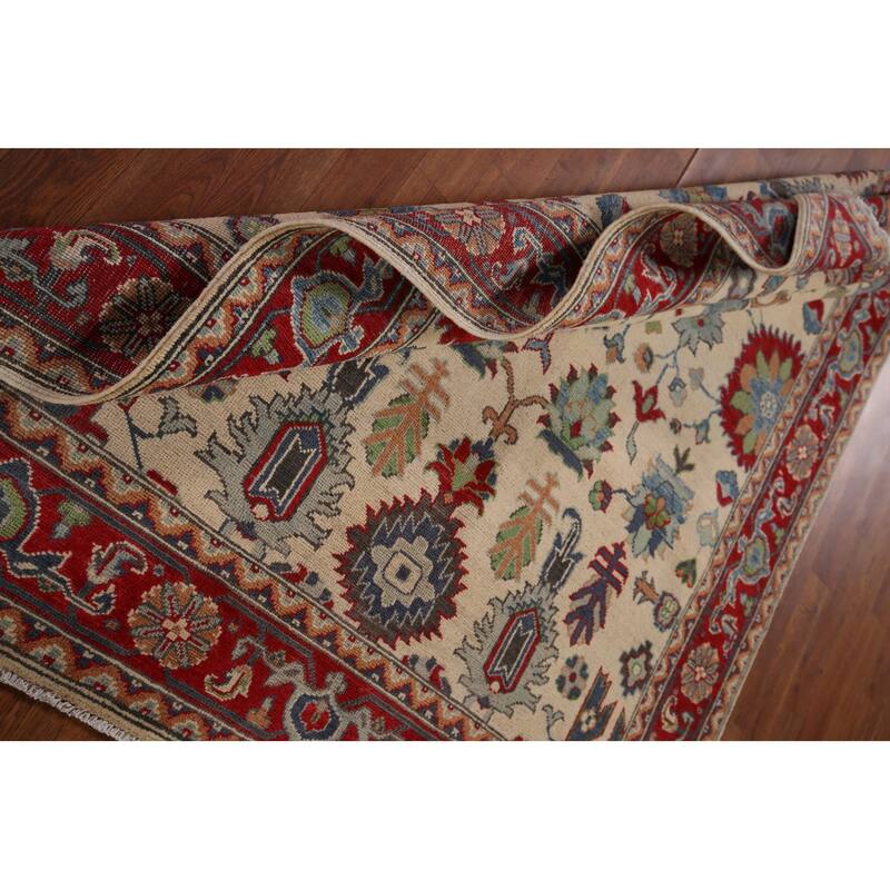 Geometric Kazak Area Rug Hand-Knotted Traditional Wool Carpet - 4'11" x 6'8"