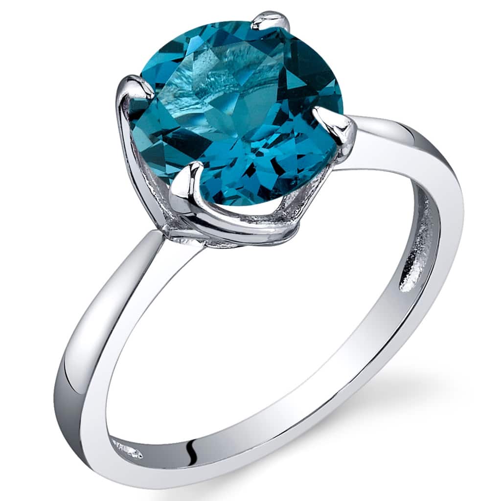 Sterling Silver 2.25 ct London Blue Topaz Birthstone Ring