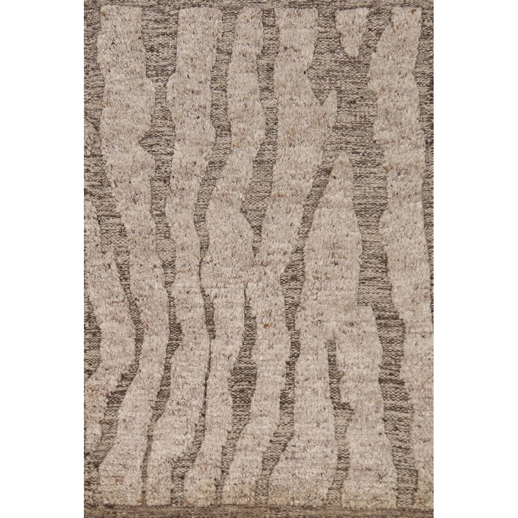 Moroccan Oriental Rug Hand-Knotted Beige Wool Carpet - 2'0"x 3'0"