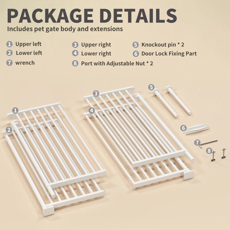 Adjustable Extra Tall Pet Gate, Pressure Mounted, for Cats and Pets