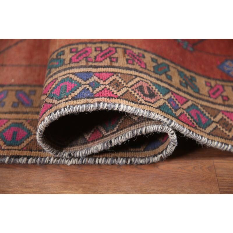 Hand Knotted Oriental 100% Wool Carpet Traditional Tribal Oranges & Rust Sirjan Runner Rug - 11' 3'' X 3' 0''