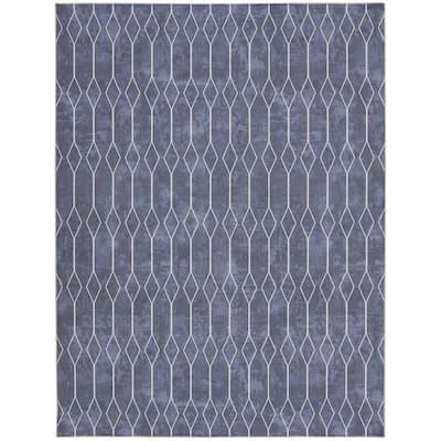 Pebev Power Loomed Geometric Area Rug By HomeRoots - 8' x 10'