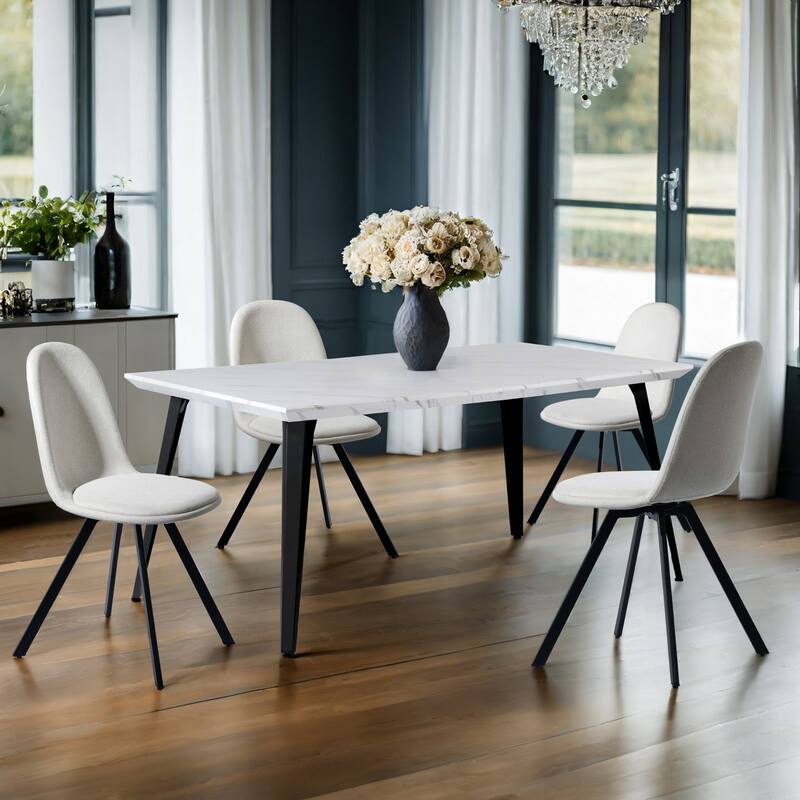 Homylin 63-Inch Rectangular Dining Table with Metal Legs, Modern Kitchen & Dining Room Table