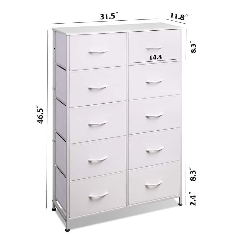 Tall Dresser for Bedroom with 10 Drawers