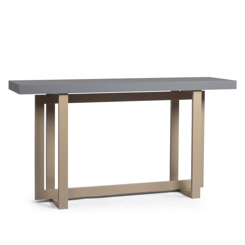 Modern Grey Entryway Console Table with Solid Pine Wood Frame Ideal for Living Room or Bedroom - 59” x 15.7” x 31.7”