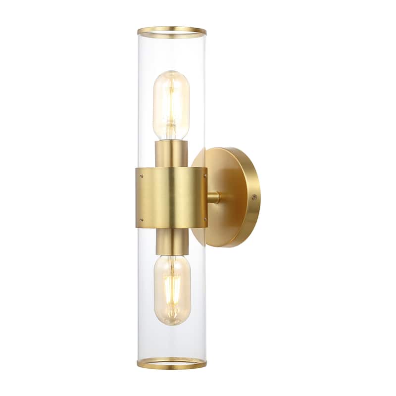 Cillian 15.5" 2-Light Mid-Century Modern Iron/Acrylic LED Sconce, by JONATHAN Y