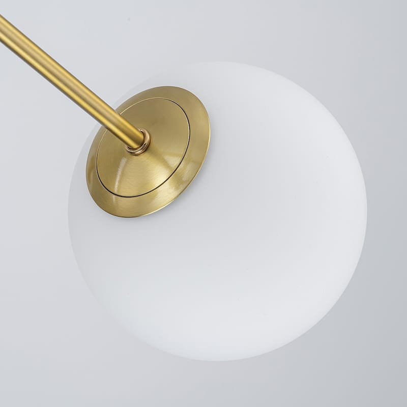 Modern 6-Light Sputnik Frosted Glass Globes Chandelier - W39.4"