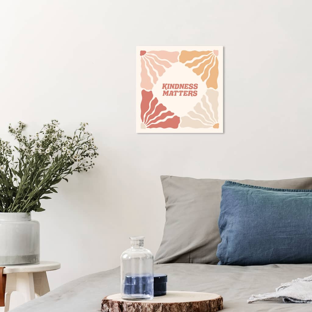 Wynwood Studio Canvas Typography and Quotes Kindness Matters Pink and Light Pink Modern & Contemporary Wall Art Canvas Print