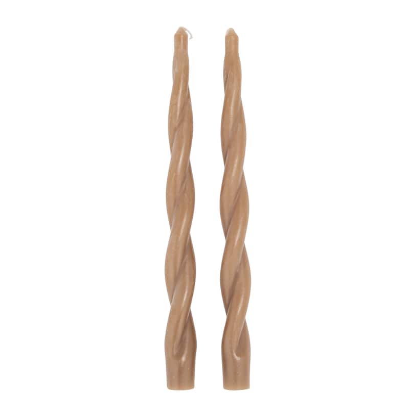 Unscented Elongated Twisted Taper Candles in Box - 0.88"L x 0.88"W x 10.0"H