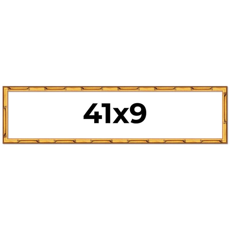 41x9 Frame Gold Bamboo Picture Frame Modern Photo Frame Includes UV Acrylic Shatter Guard Front Acid Free Foam Backing Board