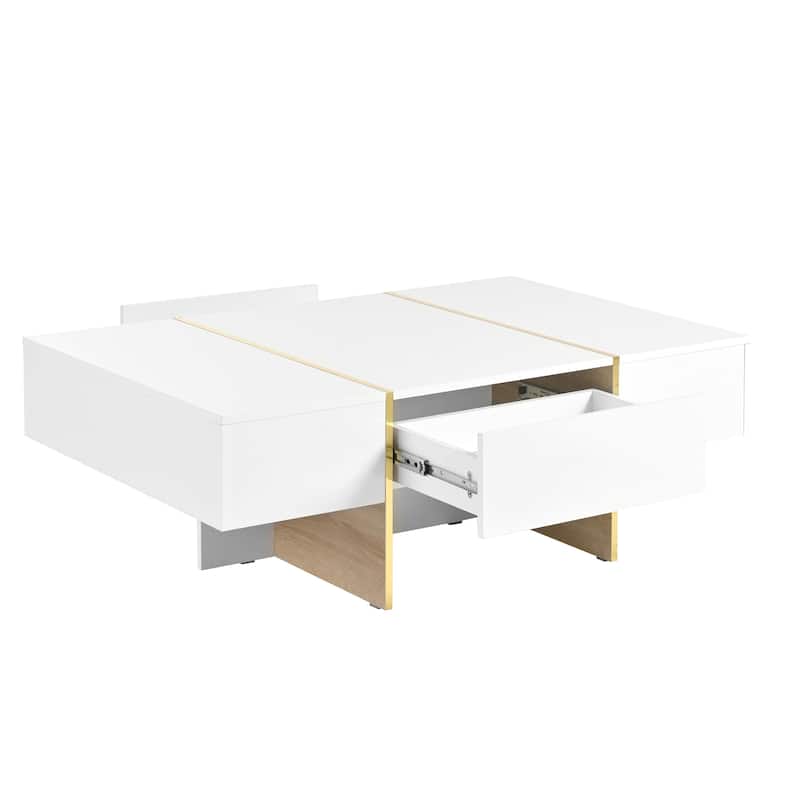 47.2" x 31.4" Minimalist High Gloss Coffee Table