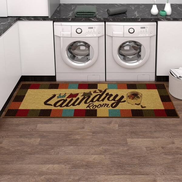 Ottomanson Washtown Collection NonSlip Indoor Turkish Laundry Room