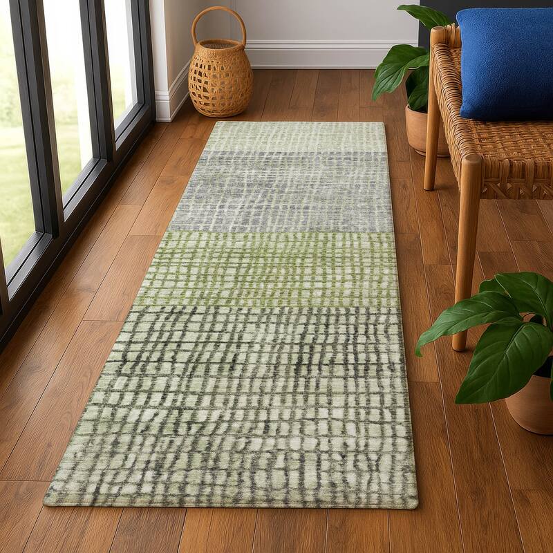 Premium Washable Super Soft Modern Ombre Mayfield Rug - 2'3" x 7'6" - Aloe
