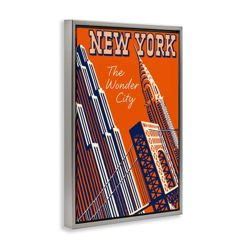 Stupell New York The Wonder City Framed Floater Canvas Wall Art Design By Marcus Jules