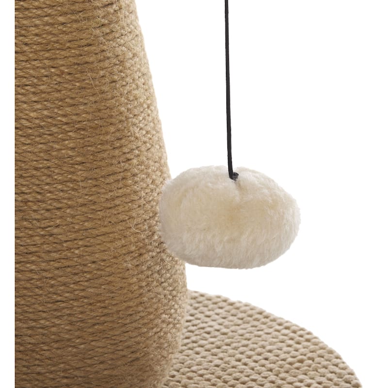 SAFAVIEH Home Natural/Green 14"W x 14"L x 21"H Jute Cat Scratch Post - 14"W x 14"L x 21"H