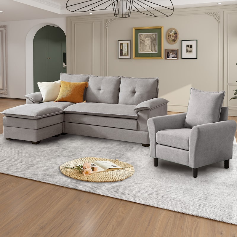 82.28" L Shaped 3 Pieces Living Room Sets