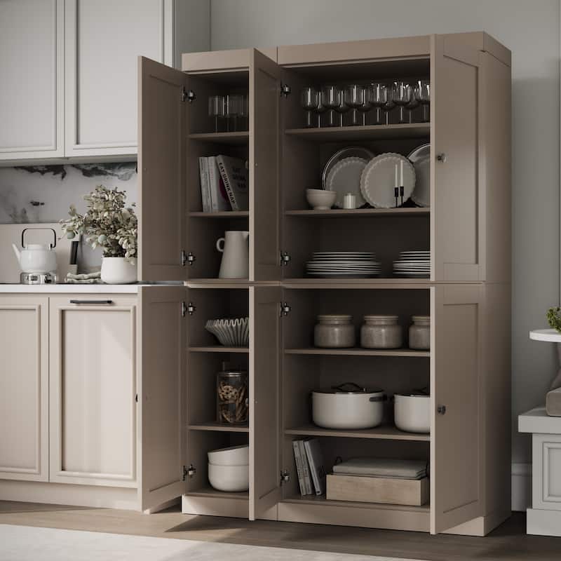 Palace Imports 100% Solid Wood 48.5" Pantry Cabinet with Shaker Doors and Adjustable Shelves