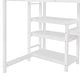 preview thumbnail 9 of 7, White Twin Wood Loft Bed with Shelves, Desk, Writing Board, Guardrail