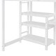 preview thumbnail 24 of 34, Wood Twin/Full Size High Loft Bed with Built-in Desk and 3-Storage Shelves, Solid Wood Loftbed Frame with Ladder and Guardrail