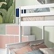 preview thumbnail 5 of 7, White Twin Over Full Pine Bunk Bed with Staircase Storage, Drawers, Convertible