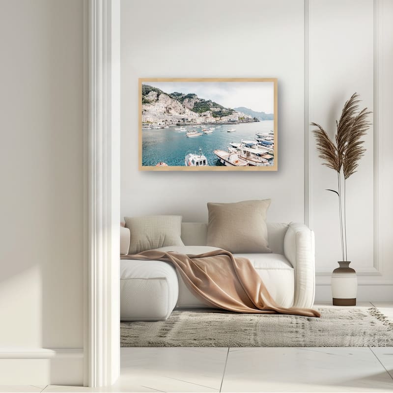 "Amalfi coast boats" Framed Textured Wall Art