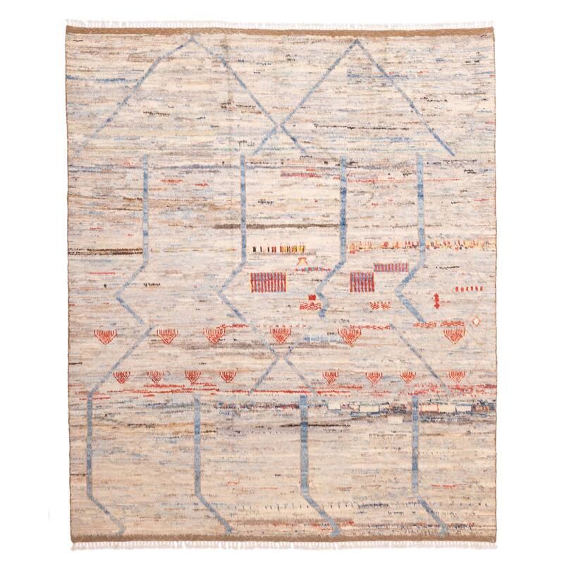 ECARPETGALLERY Hand-knotted Pak Finest Marrakesh Light Blue Wool Rug - 8'4 x 9'6