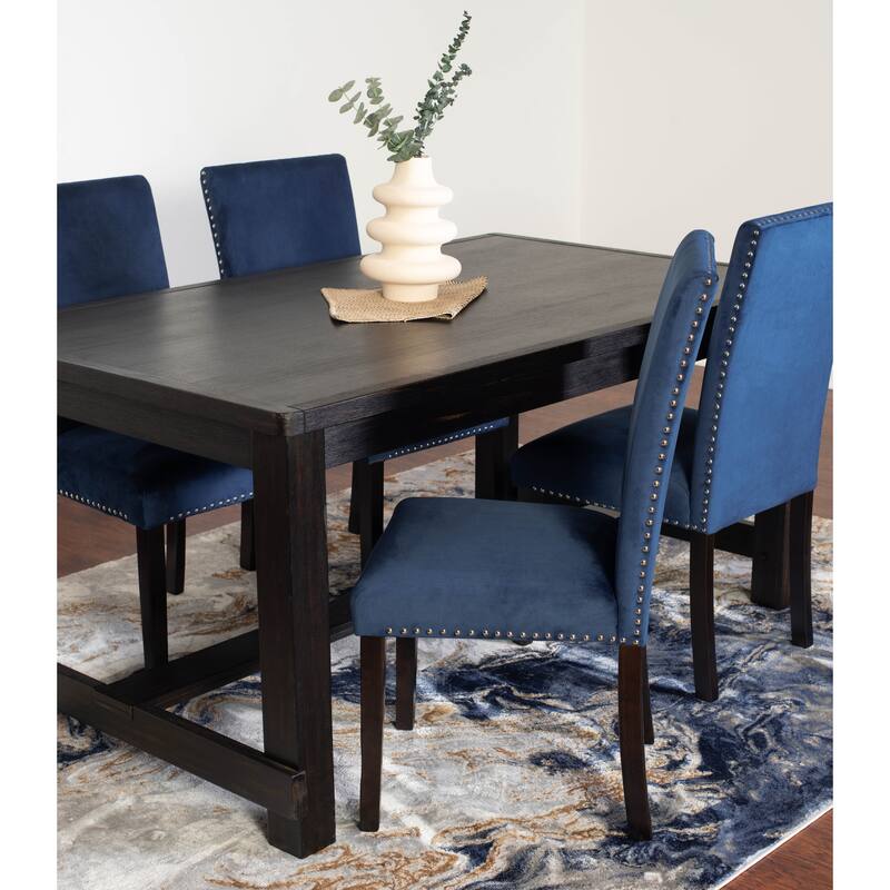 Roundhill Furniture Vanzo Contemporary 7-Piece Dining Set, Dining Table with 6 Stylish Chairs