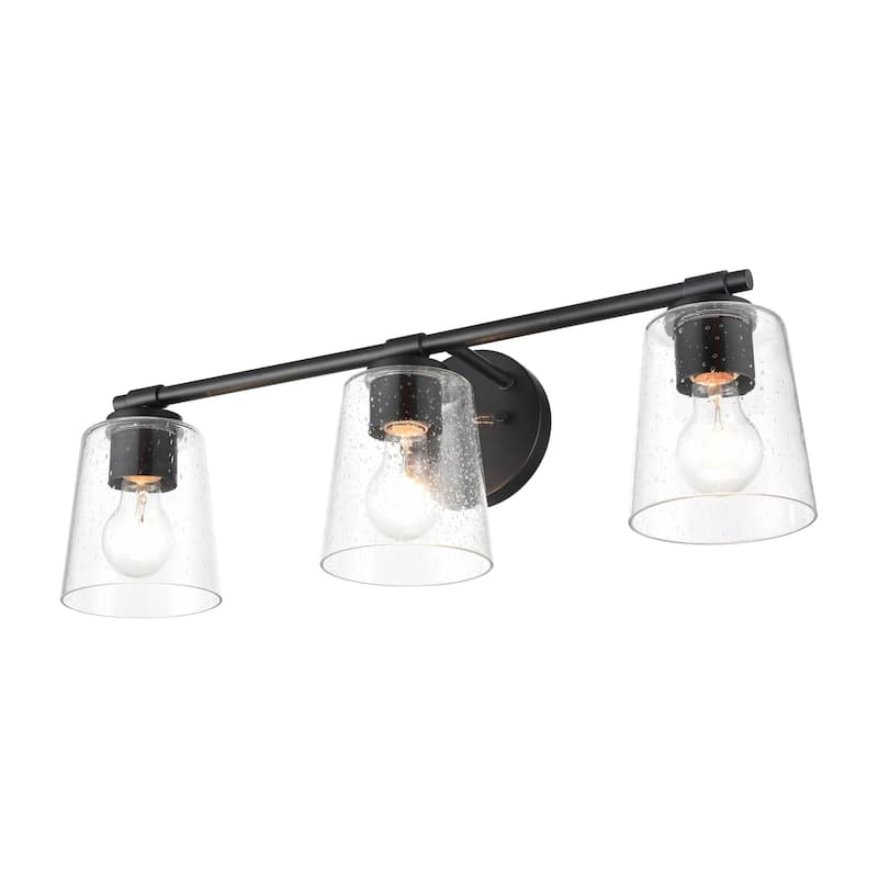 Millennium Lighting 3 Light Bathroom Vanity Fixture with Clear Seeded Glass Shades