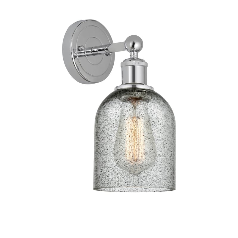 Innovations Lighting 616-1W-12-5 Caledonia Sconce Caledonia 12" Tall - Polished Chrome / Charcoal
