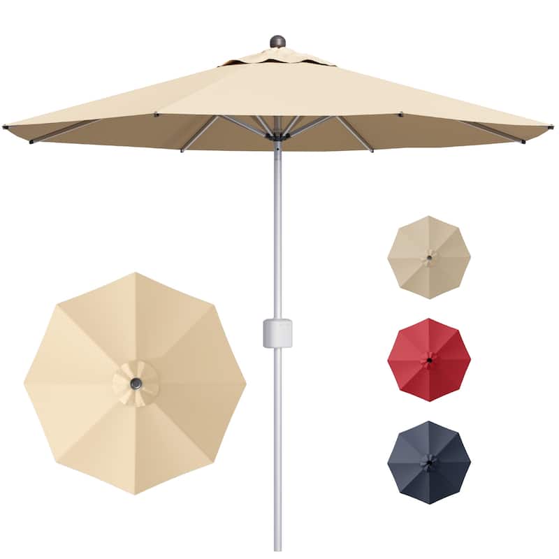 Patiowell 9FT Outdoor Electric Patio Umbrella With Base,Outdoor Table Umbrella,Yard Umbrella,One-click Start And Crank