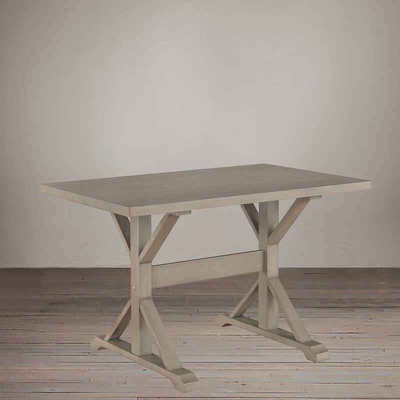 Carolina Living Florence Trestle Table - Antique Black - Weathered Gray