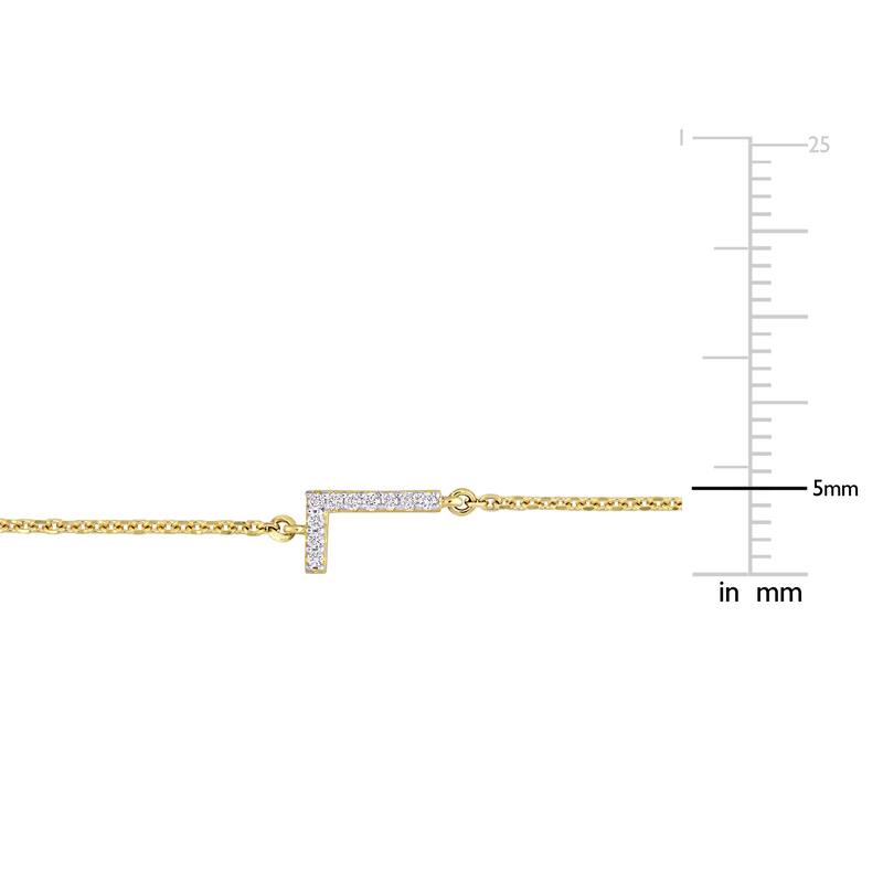 Miadora Diamond Accent A to Z Initial Station Necklace in 14k Yellow Gold
