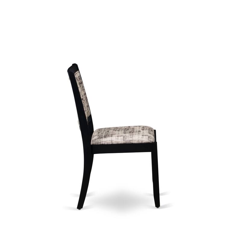 East West Furniture Dining Set Includes a Round Kitchen Table and Stackable Dining Chairs, Black (Pieces & Seat Type Options)