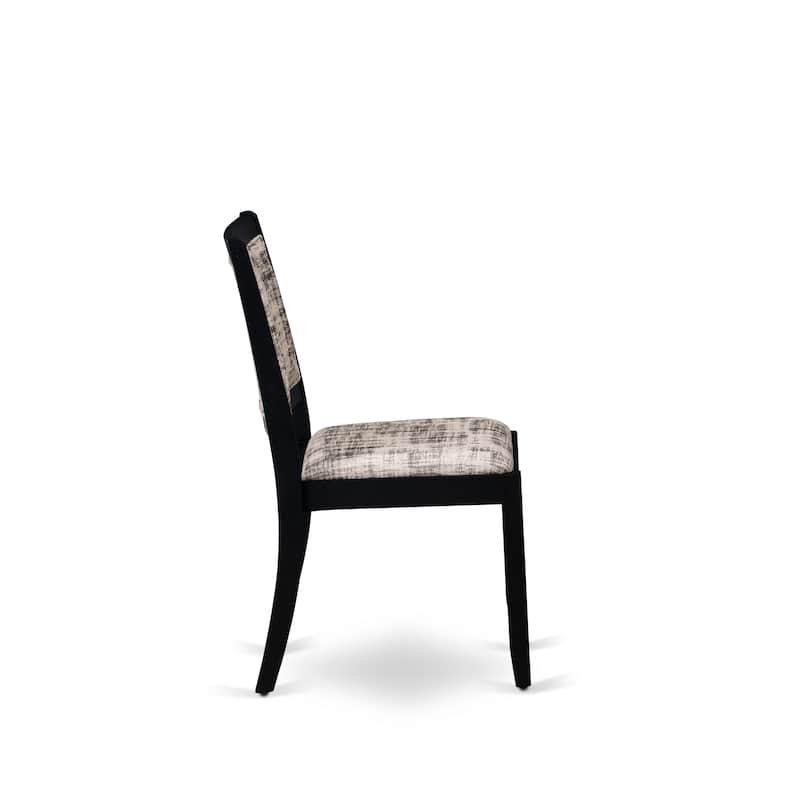 East West Furniture Dining Set Includes a Rectangular Table and Stackable Kitchen Chairs, Black (Pieces & Seat Type Options)