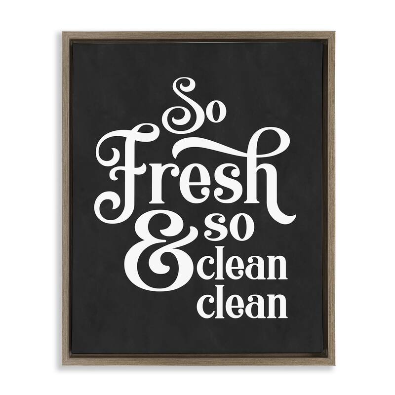 Stupell So Fresh So Clean Laundry Phrase Vintage Typography Floater Frame - Grey - 17 x 21 - Brown