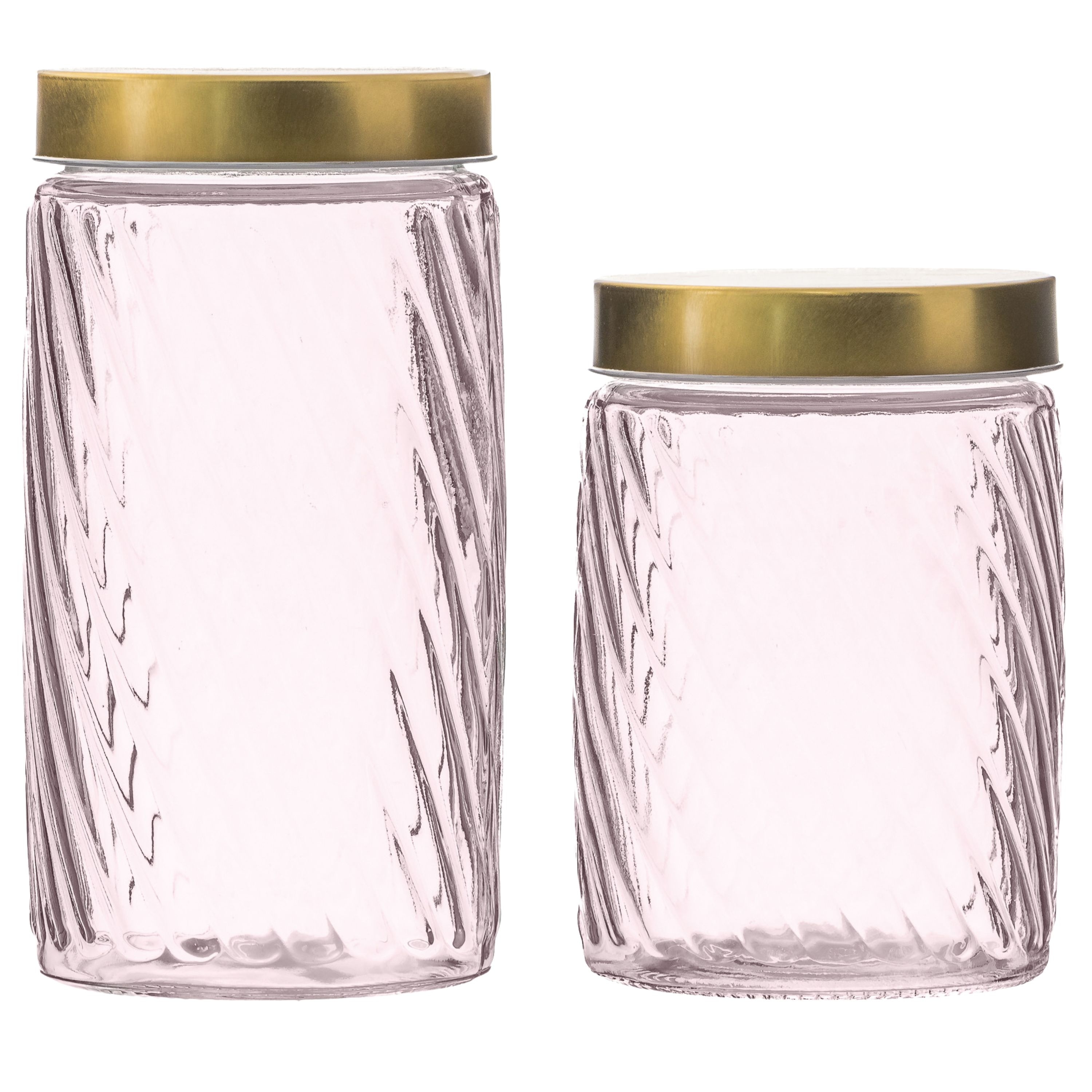 10 Strawberry Street Madison Graduated Glass Canister, Set of 2 - 6.7" 40 oz & 8.7" 54 oz